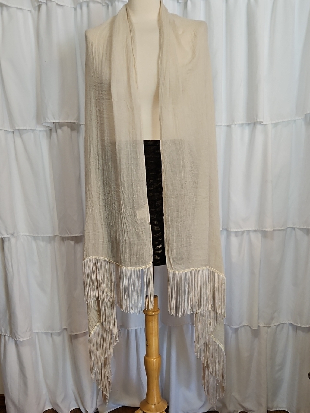 Do Everything In Love Lightweight Boho Cream Fringe Wrap